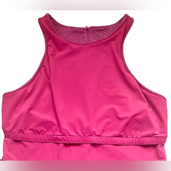 GOOD AMERICAN Hawaiian Pink Sparkle Racerback One Piece Swimsuit Size 7(4XL) NWT - Picture 8 of 11